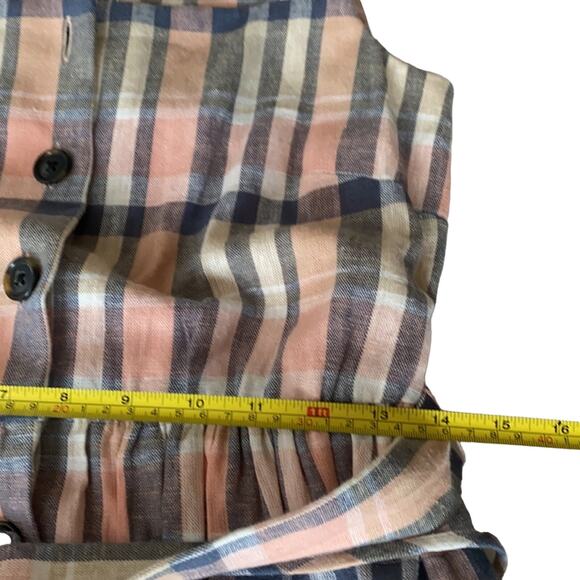GAL MEETS GLAM COLLECTION Peyton Belted Button Up Plaid Sundress Size 2 NWT - Picture 12 of 15